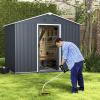 imageGoplus Outdoor Storage Shed with Floor Foundation Large Garden Tool Bike Shed with Lockable Sliding Door ampamp Air Vents WeatherResistant Metal Sheds ampamp Outdoor Storage for Backyard Patio Lawn62 x 53 x 75
