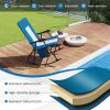 imageGoplus Oversized Folding Rocking Chair Padded Patio Lounge Rocker wMetal Frame Armrests Side Pocket Lightweight Portable Rocking Chair for Backyard Camping Travel Supports up to 500 lbs2RedBlue