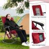 imageGoplus Oversized Folding Rocking Chair Padded Patio Lounge Rocker wMetal Frame Armrests Side Pocket Lightweight Portable Rocking Chair for Backyard Camping Travel Supports up to 500 lbs2RedRed