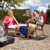 imageGoplus Oversized Folding Rocking Chair Padded Patio Lounge Rocker wMetal Frame Armrests Side Pocket Lightweight Portable Rocking Chair for Backyard Camping Travel Supports up to 500 lbs2RedRed