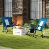 imageGoplus Oversized Folding Rocking Chair Padded Patio Lounge Rocker wMetal Frame Armrests Side Pocket Lightweight Portable Rocking Chair for Backyard Camping Travel Supports up to 500 lbs2RedBlue