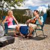 imageGoplus Oversized Folding Rocking Chair Padded Patio Lounge Rocker wMetal Frame Armrests Side Pocket Lightweight Portable Rocking Chair for Backyard Camping Travel Supports up to 500 lbs2RedBlue