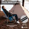 imageGoplus Oversized Folding Rocking Chair Padded Patio Lounge Rocker wMetal Frame Armrests Side Pocket Lightweight Portable Rocking Chair for Backyard Camping Travel Supports up to 500 lbs2RedBlue