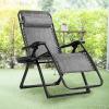 imageGoplus Oversized Zero Gravity Chair XLExtended Version Outdoor Recliner wCup Holder ampamp Detachable Headrest Foldable Mesh Lounge Chairs for Patio Pool Porch ampamp Deck 500LBS Set of 2 BeigeGrey