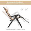 imageGoplus Oversized Zero Gravity Chair XLExtended Version Outdoor Recliner wCup Holder ampamp Detachable Headrest Foldable Mesh Lounge Chairs for Patio Pool Porch ampamp Deck 500LBS Set of 2 BeigeBeige
