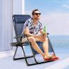imageGoplus Oversized Zero Gravity Chair XLExtended Version Outdoor Recliner wCup Holder ampamp Detachable Headrest Foldable Mesh Lounge Chairs for Patio Pool Porch ampamp Deck 500LBS Set of 2 BeigeNavy
