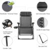 imageGoplus Oversized Zero Gravity Chair XLExtended Version Outdoor Recliner wCup Holder ampamp Detachable Headrest Foldable Mesh Lounge Chairs for Patio Pool Porch ampamp Deck 500LBS Set of 2 BeigeBlack