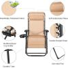 imageGoplus Oversized Zero Gravity Chair XLExtended Version Outdoor Recliner wCup Holder ampamp Detachable Headrest Foldable Mesh Lounge Chairs for Patio Pool Porch ampamp Deck 500LBS Set of 2 BeigeBeige