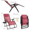 imageGoplus Oversized Zero Gravity Chair XLExtended Version Outdoor Recliner wCup Holder ampamp Detachable Headrest Foldable Mesh Lounge Chairs for Patio Pool Porch ampamp Deck 500LBS Set of 2 BeigeWine