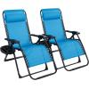 imageGoplus Oversized Zero Gravity Chair XLExtended Version Outdoor Recliner wCup Holder ampamp Detachable Headrest Foldable Mesh Lounge Chairs for Patio Pool Porch ampamp Deck 500LBS Set of 2 BeigeBlue