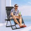 imageGoplus Oversized Zero Gravity Chair XLExtended Version Outdoor Recliner wCup Holder ampamp Detachable Headrest Foldable Mesh Lounge Chairs for Patio Pool Porch ampamp Deck 500LBS Set of 2 BeigeBlack