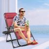 imageGoplus Oversized Zero Gravity Chair XLExtended Version Outdoor Recliner wCup Holder ampamp Detachable Headrest Foldable Mesh Lounge Chairs for Patio Pool Porch ampamp Deck 500LBS Set of 2 BeigeWine