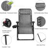 imageGoplus Oversized Zero Gravity Chair XLExtended Version Outdoor Recliner wCup Holder ampamp Detachable Headrest Foldable Mesh Lounge Chairs for Patio Pool Porch ampamp Deck 500LBS Set of 2 BeigeGrey