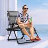 imageGoplus Oversized Zero Gravity Chair XLExtended Version Outdoor Recliner wCup Holder ampamp Detachable Headrest Foldable Mesh Lounge Chairs for Patio Pool Porch ampamp Deck 500LBS Set of 2 BeigeGrey