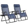 imageGoplus Oversized Zero Gravity Chair XLExtended Version Outdoor Recliner wCup Holder ampamp Detachable Headrest Foldable Mesh Lounge Chairs for Patio Pool Porch ampamp Deck 500LBS Set of 2 BeigeNavy
