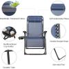 imageGoplus Oversized Zero Gravity Chair XLExtended Version Outdoor Recliner wCup Holder ampamp Detachable Headrest Foldable Mesh Lounge Chairs for Patio Pool Porch ampamp Deck 500LBS Set of 2 BeigeNavy