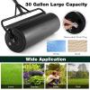 imageGoplus PushTowBehind Lawn Roller 17 Gallon63L WaterSandFilled Sod Drum With Detachable Gripping Handle 12 by 36Inch Green  for Garden Yard FarmBlack