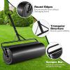 imageGoplus PushTowBehind Lawn Roller 17 Gallon63L WaterSandFilled Sod Drum With Detachable Gripping Handle 12 by 36Inch Green  for Garden Yard FarmBlack