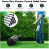 imageGoplus PushTowBehind Lawn Roller 17 Gallon63L WaterSandFilled Sod Drum With Detachable Gripping Handle 12 by 36Inch Green  for Garden Yard FarmBlack