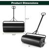 imageGoplus PushTowBehind Lawn Roller 17 Gallon63L WaterSandFilled Sod Drum With Detachable Gripping Handle 12 by 36Inch Green  for Garden Yard FarmBlack