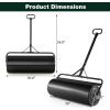 imageGoplus PushTowBehind Lawn Roller 17 Gallon63L WaterSandFilled Sod Drum With Detachable Gripping Handle 12 by 36Inch Green  for Garden Yard FarmBlack