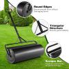 imageGoplus PushTowBehind Lawn Roller 17 Gallon63L WaterSandFilled Sod Drum With Detachable Gripping Handle 12 by 36Inch Green  for Garden Yard FarmBlack