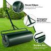 imageGoplus PushTowBehind Lawn Roller 17 Gallon63L WaterSandFilled Sod Drum With Detachable Gripping Handle 12 by 36Inch Green  for Garden Yard FarmGreen