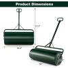 imageGoplus PushTowBehind Lawn Roller 17 Gallon63L WaterSandFilled Sod Drum With Detachable Gripping Handle 12 by 36Inch Green  for Garden Yard FarmGreen