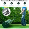 imageGoplus PushTowBehind Lawn Roller 17 Gallon63L WaterSandFilled Sod Drum With Detachable Gripping Handle 12 by 36Inch Green  for Garden Yard FarmGreen