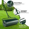 imageGoplus PushTowBehind Lawn Roller 17 Gallon63L WaterSandFilled Sod Drum With Detachable Gripping Handle 12 by 36Inch Green  for Garden Yard FarmGreen