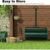 imageGoplus PushTowBehind Lawn Roller 17 Gallon63L WaterSandFilled Sod Drum With Detachable Gripping Handle 12 by 36Inch Green  for Garden Yard FarmGreen