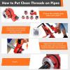 imageGoplus Ratchet Pipe Threader Kit Ratcheting Pipe Threading Tool Set w 6 Dies 14quot 38quot 12quot 34quot 1quot 114quot and Storage CaseRed