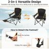imageGoplus Reclining Camping Chair with Removable Footrest 2in1 Folding Lounge Chair wAdjustable Backrest Storage Bag ampamp Cup HolderPortable Recliner Cozy Lounge Chair for Picnic Fishing 1