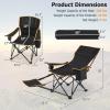 imageGoplus Reclining Camping Chair with Removable Footrest 2in1 Folding Lounge Chair wAdjustable Backrest Storage Bag ampamp Cup HolderPortable Recliner Cozy Lounge Chair for Picnic Fishing 1