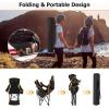 imageGoplus Reclining Camping Chair with Removable Footrest 2in1 Folding Lounge Chair wAdjustable Backrest Storage Bag ampamp Cup HolderPortable Recliner Cozy Lounge Chair for Picnic Fishing 1