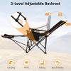 imageGoplus Reclining Camping Chair with Removable Footrest 2in1 Folding Lounge Chair wAdjustable Backrest Storage Bag ampamp Cup HolderPortable Recliner Cozy Lounge Chair for Picnic Fishing 1