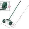 imageGoplus Rolling Lawn Aerator 18Inch Garden Yard Rotary Push Tine Heavy Duty Spike Soil Aeration Manual Lawn Aeration Tool w 41Inch Handle Green wFenderGreen w Fender