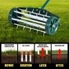imageGoplus Rolling Lawn Aerator 18Inch Garden Yard Rotary Push Tine Heavy Duty Spike Soil Aeration Manual Lawn Aeration Tool w 41Inch Handle Green wFenderGreen w Fender