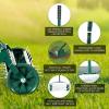 imageGoplus Rolling Lawn Aerator 18Inch Garden Yard Rotary Push Tine Heavy Duty Spike Soil Aeration Manual Lawn Aeration Tool w 41Inch Handle Green wFenderGreen w Fender