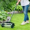 imageGoplus Rolling Lawn Aerator 18Inch Garden Yard Rotary Push Tine Heavy Duty Spike Soil Aeration Manual Lawn Aeration Tool w 41Inch Handle Green wFenderGreen w Fender