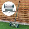 imageGoplus Rolling Lawn Aerator 18Inch Garden Yard Rotary Push Tine Heavy Duty Spike Soil Aeration Manual Lawn Aeration Tool w 41Inch Handle Green wFenderSilver
