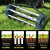 imageGoplus Rolling Lawn Aerator 18Inch Garden Yard Rotary Push Tine Heavy Duty Spike Soil Aeration Manual Lawn Aeration Tool w 41Inch Handle Green wFenderSilver