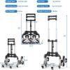 imageGoplus Stair Climbing Cart Portable Folding Aluminium Hand Truck Trolley Cart wBungee Cord 6 Wheels 180 lbs Capacity Telescoping Handle All Terrain Stair Climber Dolly for Luggage Heavy Duty