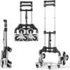 imageGoplus Stair Climbing Cart Portable Folding Aluminium Hand Truck Trolley Cart wBungee Cord 6 Wheels 180 lbs Capacity Telescoping Handle All Terrain Stair Climber Dolly for Luggage Heavy Duty
