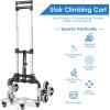 imageGoplus Stair Climbing Cart Portable Folding Aluminium Hand Truck Trolley Cart wBungee Cord 6 Wheels 180 lbs Capacity Telescoping Handle All Terrain Stair Climber Dolly for Luggage Heavy Duty