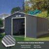 imageGoplus Storage Shed Metal 7 X 4 Outdoor Building Organizer with 4 Vents ampamp Double Sliding Door for Garden Backyard Farm 7X411X10
