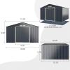 imageGoplus Storage Shed Metal 7 X 4 Outdoor Building Organizer with 4 Vents ampamp Double Sliding Door for Garden Backyard Farm 7X411X10