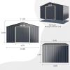 imageGoplus Storage Shed Metal 7 X 4 Outdoor Building Organizer with 4 Vents ampamp Double Sliding Door for Garden Backyard Farm 7X411X8