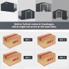 imageGoplus Storage Shed Metal 7 X 4 Outdoor Building Organizer with 4 Vents ampamp Double Sliding Door for Garden Backyard Farm 7X411X8