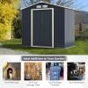 imageGoplus Storage Shed Metal 7 X 4 Outdoor Building Organizer with 4 Vents ampamp Double Sliding Door for Garden Backyard Farm 7X47X4